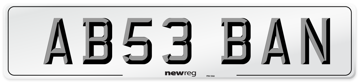 AB53 BAN Number Plate from New Reg
